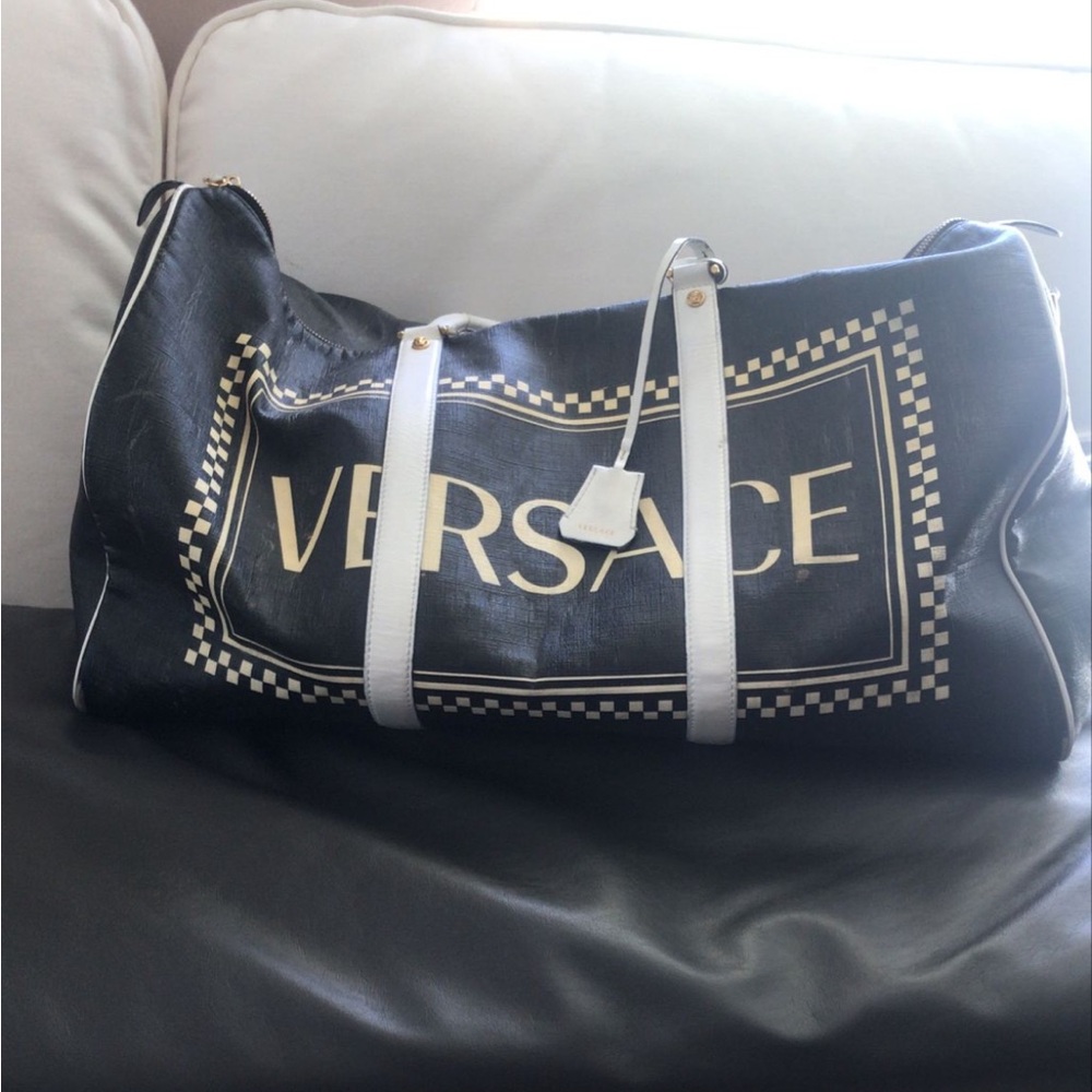 Versace Black and White Duffle Bag